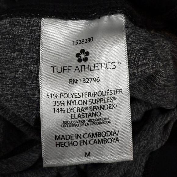 TUFF ATHLETICS NEW YOGA LEGGINGS BLACK GRAY SNAKESKIN PRINT MEDIUM - Picture 7 of 9